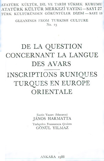 Avar Dili-De La Guestion Consernant La Langue Des Avars-Fransaca - Janos Hamatta - 1988